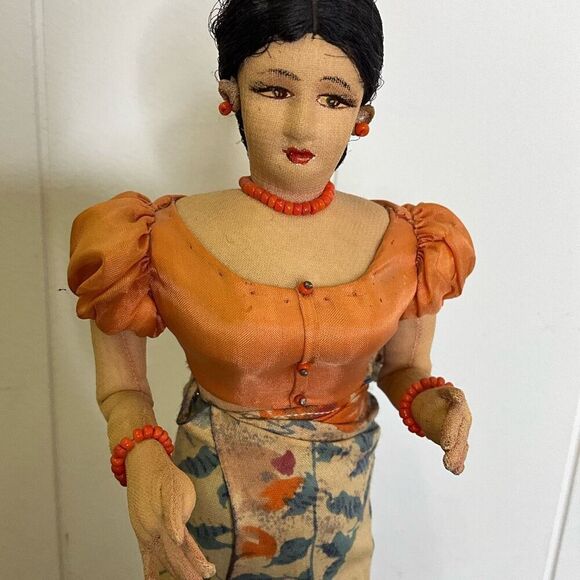 Vintage Handmade 11" Asian Ethnic Figurine With Stand - Picture 2 of 13